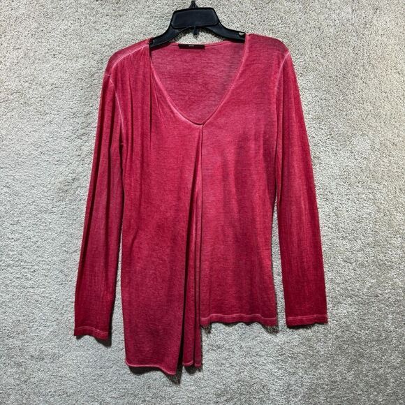 Boss‎ Hugo Boss Sweater Women's Medium Red V-Neck Pullover Cashmere Blend - Picture 1 of 14